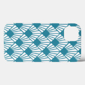 Art Deco Aquamarin Fans Case-Mate iPhone Hülle (Rückseite (Horizontal))