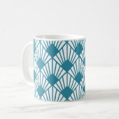Art Deco Aquamarin Fans Kaffeetasse (Vorderseite Links)