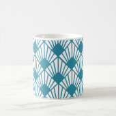 Art Deco Aquamarin Fans Kaffeetasse (Mittel)