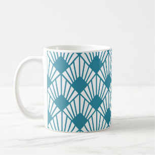 Art Deco Aquamarin Fans Kaffeetasse