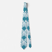 Art Deco Aquamarin Fans Krawatte (Vorderseite)