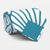 Art Deco Aquamarin Fans Krawatte (Gerollt)