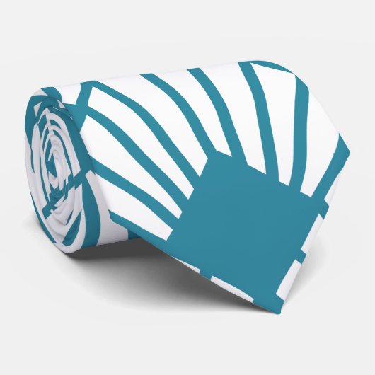 Art Deco Aquamarin Fans Krawatte (Gerollt)