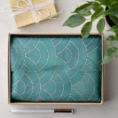 Art Deco Aquamarin & Gold Deco Tissue Paper Seidenpapier (Geschenk)