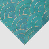 Art Deco Aquamarin & Gold Deco Tissue Paper Seidenpapier (Detail)