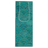 Art Deco Aquamarin & Gold Geschenktüte Für Weinflaschen (Vorderseite)