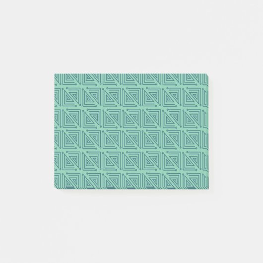 Art Deco Aquamarin Mazes Post-it Klebezettel (Vorderseite)