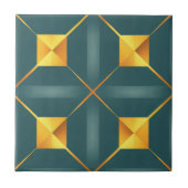 Art Deco Aquamarin Square Tile Fliese (Vorderseite)