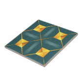 Art Deco Aquamarin Square Tile Fliese (Seite)
