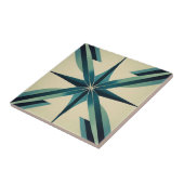 Art Deco Aquamarin Star Fliese (Seite)
