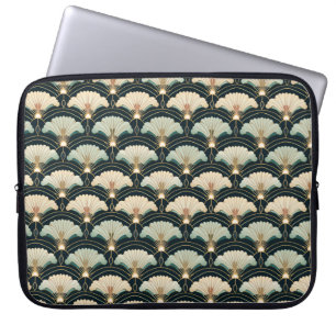Art Deco Aquamarine Fans Notebook-Sieb Laptopschutzhülle