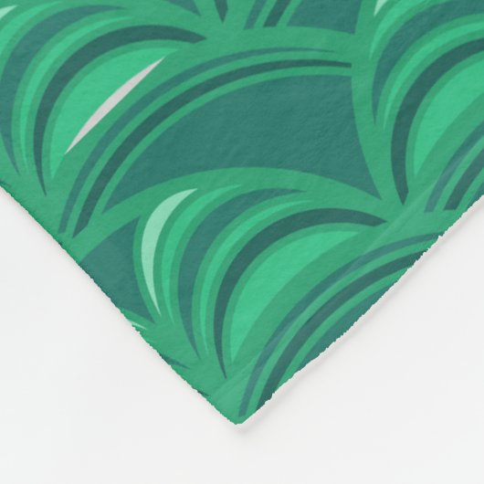 Art Deco Aquamarine Fleece Blanket (Ecke)