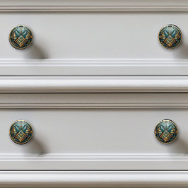 Art Deco Aquamarines Gold Jugendstil Keramikknauf