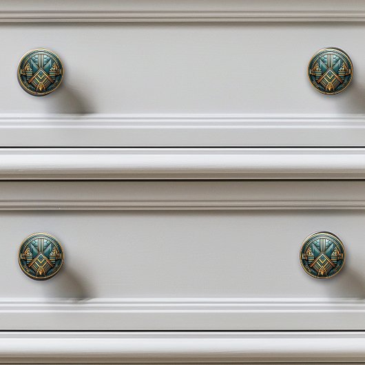 Art Deco Aquamarines Gold Jugendstil Keramikknauf