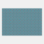 Art Deco Aquamarines Schwarz-weißes Grafikmuster Geschenkpapier Set (Vorderseite 3)