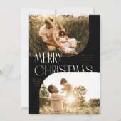 Art Deco Arch 2-Foto Frohe Weihnachtsfotokarte Einladung (Vorderseite)