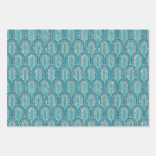 Art Deco Arches | Geometrisches Retro Geschenkpapier Set (Vorderseite 3)