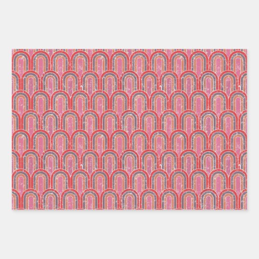 Art Deco Arches | Geometrisches Retro Geschenkpapier Set (Vorderseite 2)