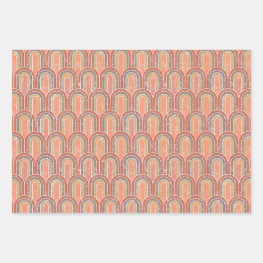 Art Deco Arches | Geometrisches Retro Geschenkpapier Set (Vorderseite)