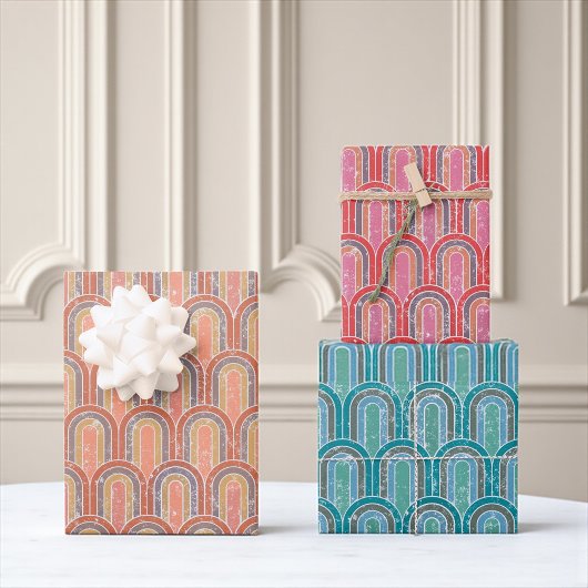 Art Deco Arches | Geometrisches Retro Geschenkpapier Set