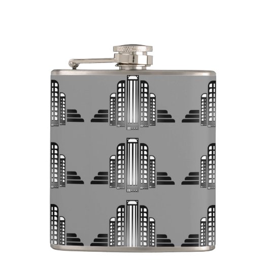 Art Deco Architecture Flask Flachmann (Vorderseite)