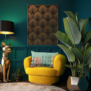 Art Deco Architektur Traumlandschaft Lendenkissen