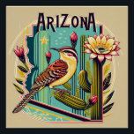 Art Deco Arizona Staat Bird und Blume Design Poster<br><div class="desc">Art Deco Arizona Staat Bird und Blume Design Poster ist ein großartiges Geschenk für jeden Naturliebhaber. **Vervielfältige oder verkaufe meine Kunstwerke nicht als eigene. Bilder sind Eigentum von BARIS Laser Engraving Services LLC.**</div>