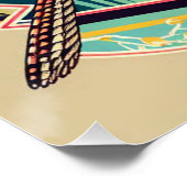 Art Deco Arizona Staat Bird und Blume Design Poster (Ecke)