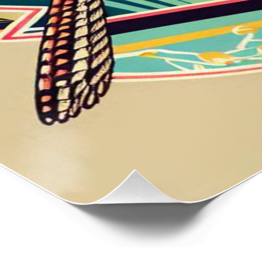 Art Deco Arizona Staat Bird und Blume Design Poster (Ecke)