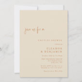 Art Deco Art Burnt Orange Elegante Paare Dusche/WC Einladung (Vorderseite)