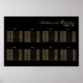 Art Deco Art Hochzeitsdiagramm Poster (Vorne)