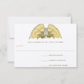 Art Deco Art Nouveau Butterfly Response Card RSVP Karte (Vorderseite)
