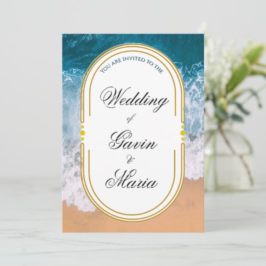 Art Deco Art Nouveau Florenz Einladung (Stehend Vorderseite)