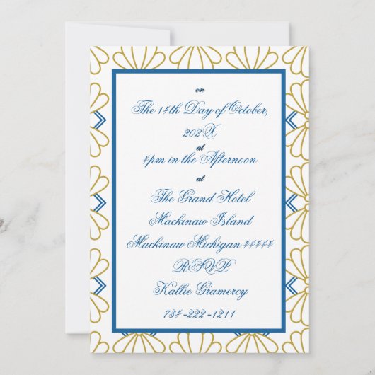 Art Deco Art Nouveau Florenz Einladung (Rückseite)