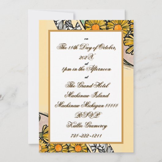 Art Deco Art Nouveau Frische Pasta machen Einladung (Rückseite)