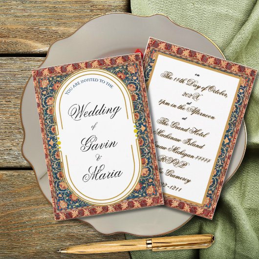 Art Deco Art Nouveau Frische Pasta machen Einladung