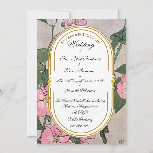 Art Deco Art Nouveau Frische Pasta machen Rose Einladung (Vorderseite)