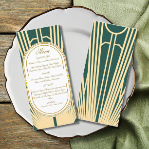 Art Deco Art Nouveau gestreift Goldton Menuett