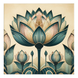 Art Deco, Art Nouveau Lotus Museo Cantonale d'Arte Acryl Wandkunst