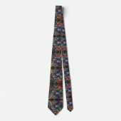 Art Deco Art Nouveau Rainbow Circuit Board Necktie Krawatte (Vorderseite)