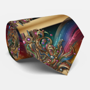 Art Deco Art Nouveau Regenbogen Leiterplatte Krawa Krawatte