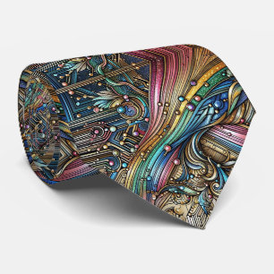 Art Deco Art Nouveau Regenbogen-Schaltkreis Krawat Krawatte