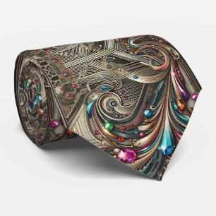 Art Deco Art Nouveau Regenbogen-Schaltplatine Kraw Krawatte