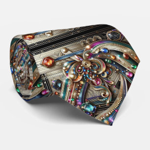 Art Deco Art Nouveau Regenbogen-Schaltplatine Kraw Krawatte