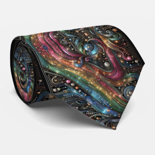 Art Deco Art Nouveau Regenbogen-Schaltplatine Kraw Krawatte
