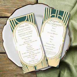 Art Deco Art Nouveau Striped Gold Tone Program