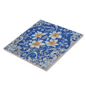 Art Deco Art Nouveau Weißer Lilie Blume über das B Fliese (Seite)