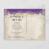 Art Deco Art Peacock Lila an Creme Vintage Spitze Ankündigungspostkarte (Rückseite)