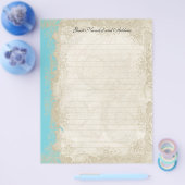 Art Deco Art Peacock Türkis Vintage Spitze Flyer (Einzeln)