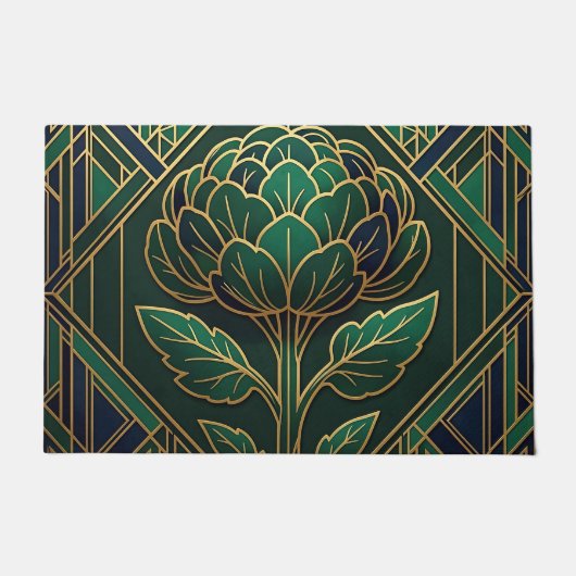Art Deco Artischocke Fußmatte (Vorderseite)